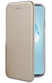 Луксозен кожен калъф тефтер ултра тънък Wallet FLEXI и стойка за Samsung Galaxy S20 Ultra G988 златист 